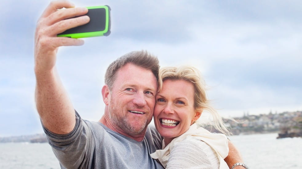 couple taking selfie